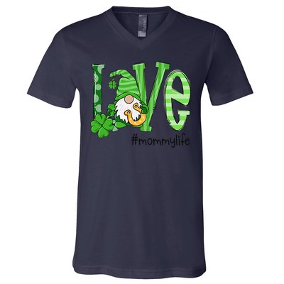 St Patricks Day Love Mommy Life V-Neck T-Shirt