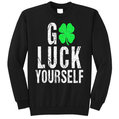 Saint Patrick's Day Good Luck Yourself Green Clover Sweatshirt