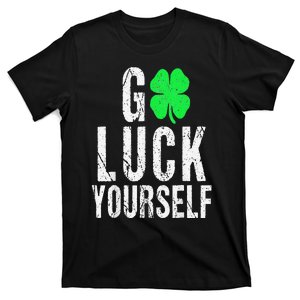 Saint Patrick's Day Good Luck Yourself Green Clover T-Shirt