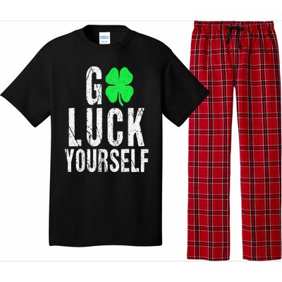 Saint Patrick's Day Good Luck Yourself Green Clover Pajama Set