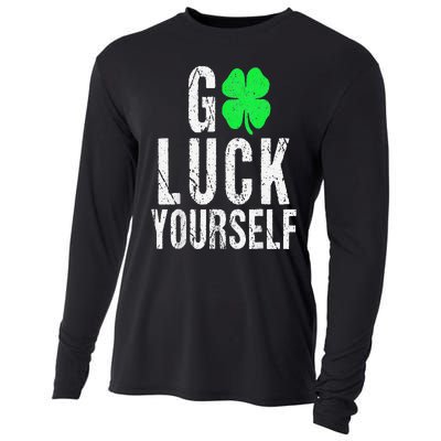 Saint Patrick's Day Good Luck Yourself Green Clover Cooling Performance Long Sleeve Crew