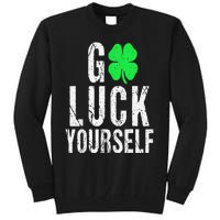 Saint Patrick's Day Good Luck Yourself Green Clover Tall Sweatshirt