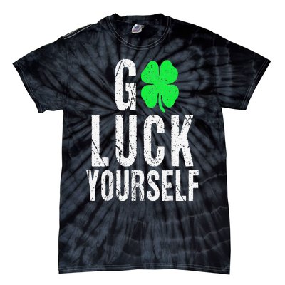 Saint Patrick's Day Good Luck Yourself Green Clover Tie-Dye T-Shirt