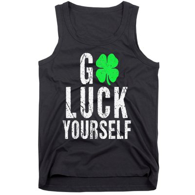 Saint Patrick's Day Good Luck Yourself Green Clover Tank Top