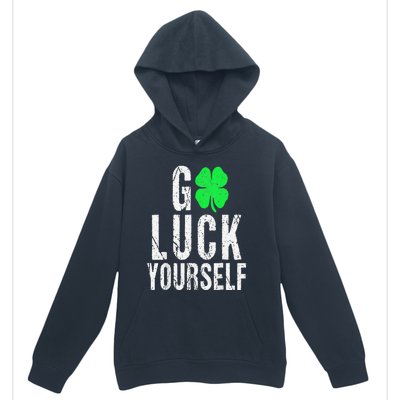 Saint Patrick's Day Good Luck Yourself Green Clover Urban Pullover Hoodie