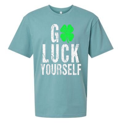 Saint Patrick's Day Good Luck Yourself Green Clover Sueded Cloud Jersey T-Shirt