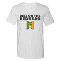 St PatrickS Day Dibs On The Redhead Funny V-Neck T-Shirt