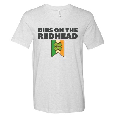 St PatrickS Day Dibs On The Redhead Funny V-Neck T-Shirt