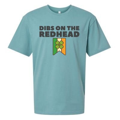 St PatrickS Day Dibs On The Redhead Funny Sueded Cloud Jersey T-Shirt