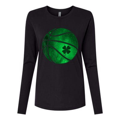 St Patricks Day Shirts Basketball Shamrock Lucky Clover Irish Womens Cotton Relaxed Long Sleeve T-Shirt