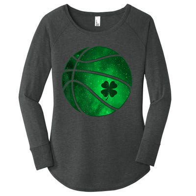 St Patricks Day Shirts Basketball Shamrock Lucky Clover Irish Women's Perfect Tri Tunic Long Sleeve Shirt