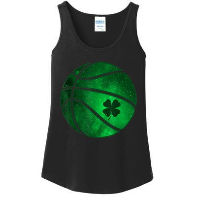 St Patricks Day Shirts Basketball Shamrock Lucky Clover Irish Ladies Essential Tank