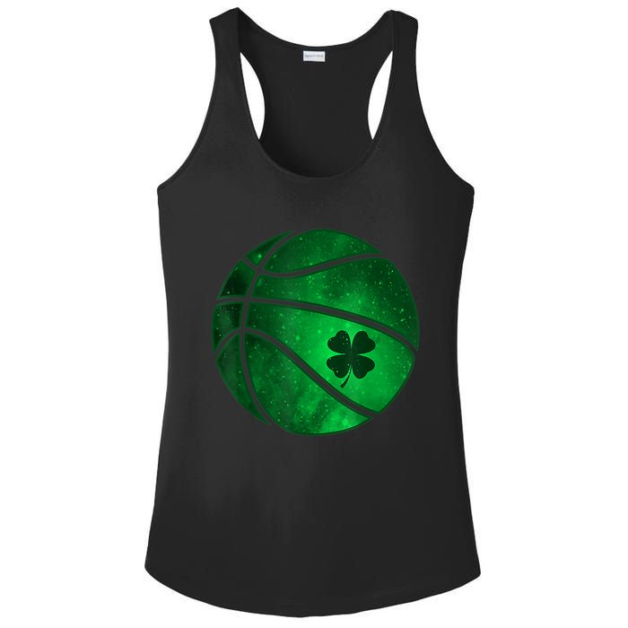 St Patricks Day Shirts Basketball Shamrock Lucky Clover Irish Ladies PosiCharge Competitor Racerback Tank