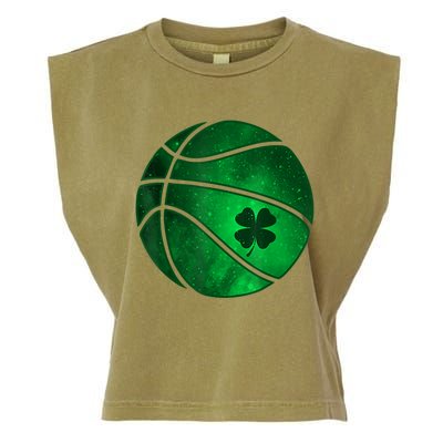 St Patricks Day Shirts Basketball Shamrock Lucky Clover Irish Garment-Dyed Women's Muscle Tee