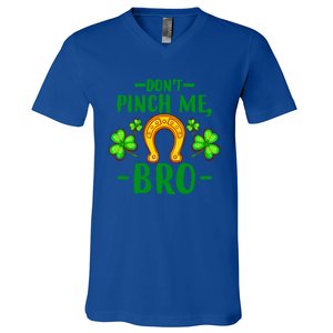 St Patricks Day Funny Irish Don't Pinch Me Bro Graphic Great Gift V-Neck T-Shirt