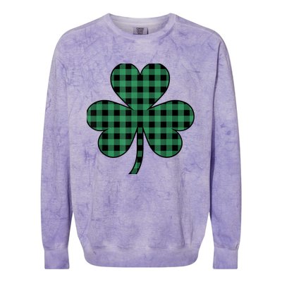 St Patricks Day Shirt Irish Wo  Plaid Graphic Shamrock Colorblast Crewneck Sweatshirt