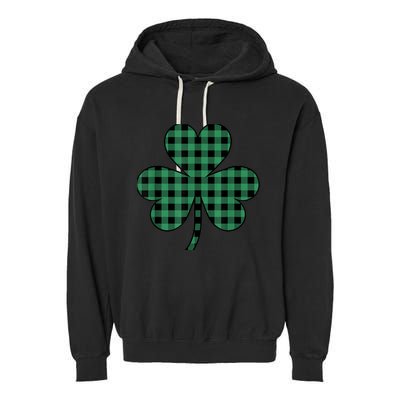 St Patricks Day Shirt Irish Wo  Plaid Graphic Shamrock Garment-Dyed Fleece Hoodie