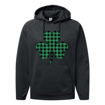 St Patricks Day Shirt Irish Wo  Plaid Graphic Shamrock Performance Fleece Hoodie