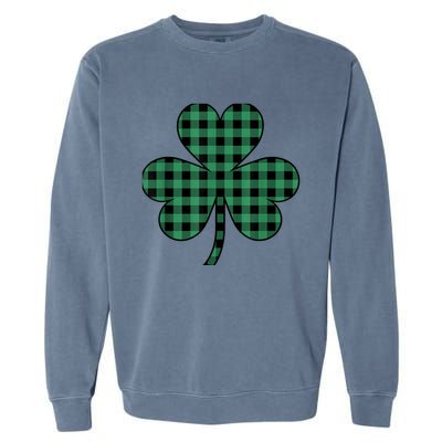 St Patricks Day Shirt Irish Wo  Plaid Graphic Shamrock Garment-Dyed Sweatshirt