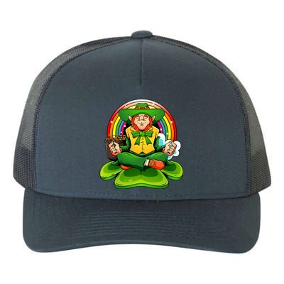 St Patricks Day Irish Yoga Leprechaun Meditating Yogi Patty Cool Gift Yupoong Adult 5-Panel Trucker Hat