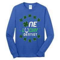 St Patricks Day Prek Kinder One Lucky Dentist Gift Tall Long Sleeve T-Shirt