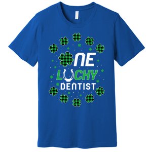 St Patricks Day Prek Kinder One Lucky Dentist Gift Premium T-Shirt