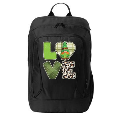 St Patricks Day Lucky Gnome Love Leopard Plaid Shamrock Gift City Backpack