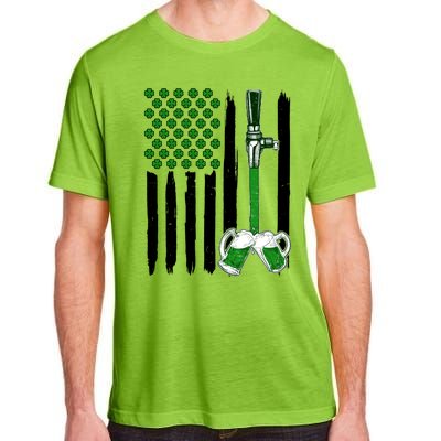 St. Patrick's Day Beer Tap USA American Flag Adult ChromaSoft Performance T-Shirt