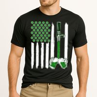 St. Patrick's Day Beer Tap USA American Flag Cooling Performance Crew T-Shirt