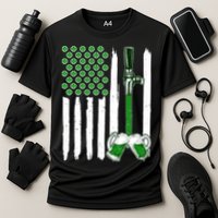 St. Patrick's Day Beer Tap USA American Flag Cooling Performance Crew T-Shirt