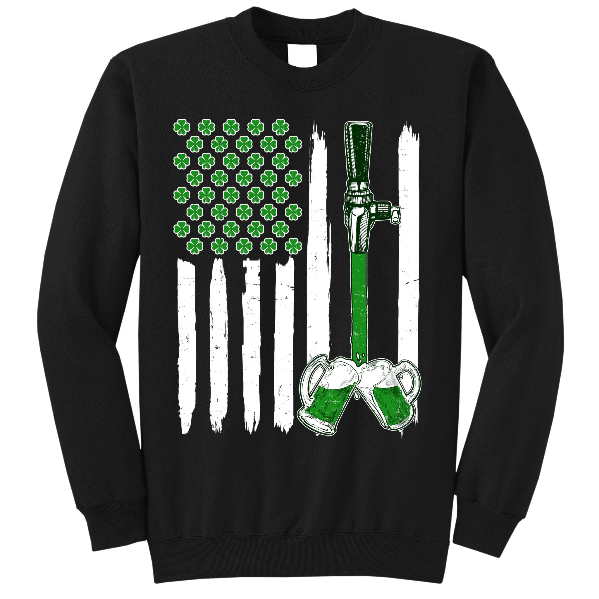 St. Patrick's Day Beer Tap USA American Flag Sweatshirt