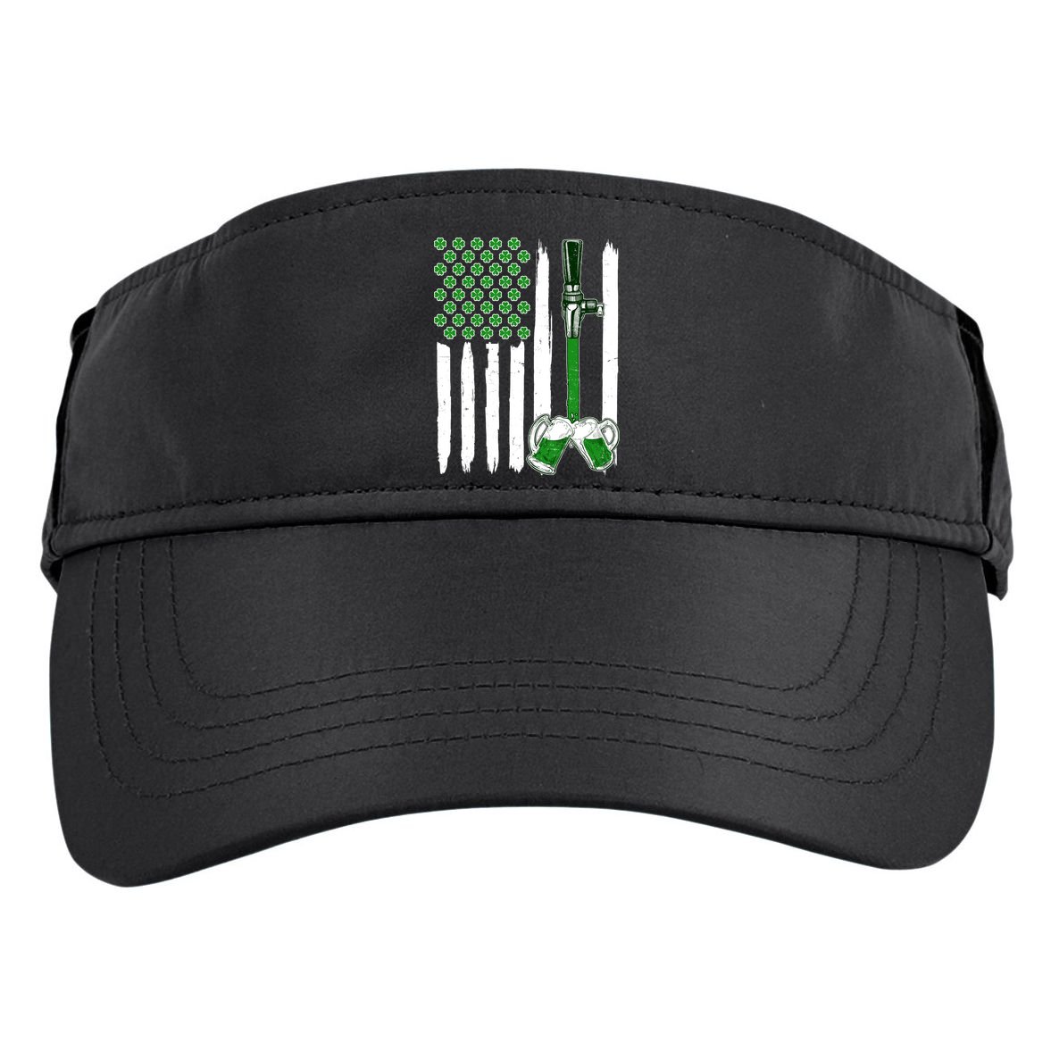 St. Patrick's Day Beer Tap USA American Flag Adult Drive Performance Visor