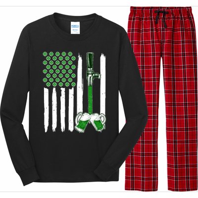 St. Patrick's Day Beer Tap USA American Flag Long Sleeve Pajama Set