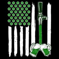 St. Patrick's Day Beer Tap USA American Flag Cooling Performance Long Sleeve Crew