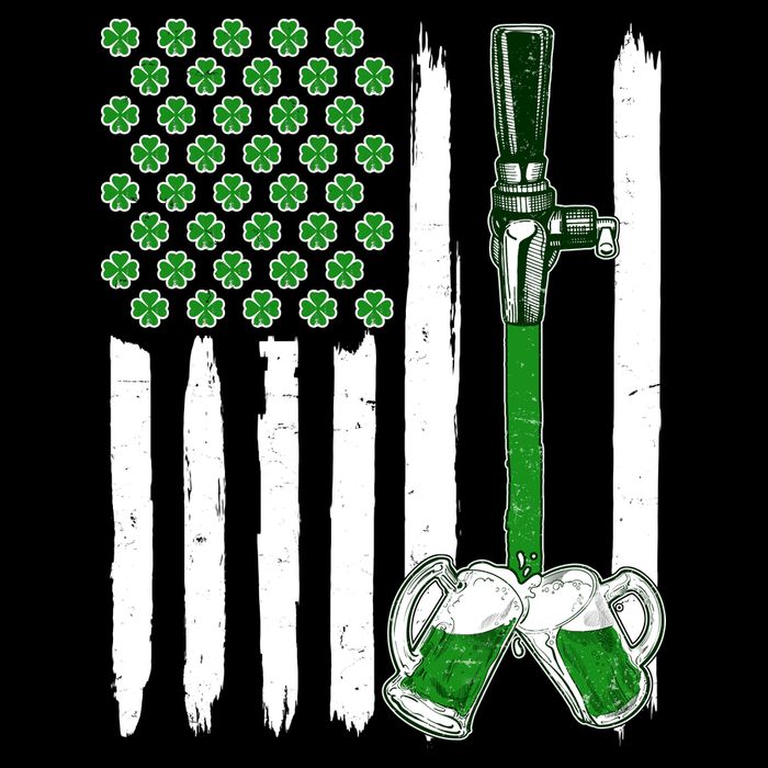 St. Patrick's Day Beer Tap USA American Flag Cooling Performance Long Sleeve Crew