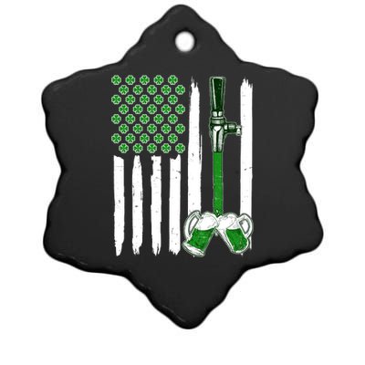 St. Patrick's Day Beer Tap USA American Flag Ceramic Star Ornament