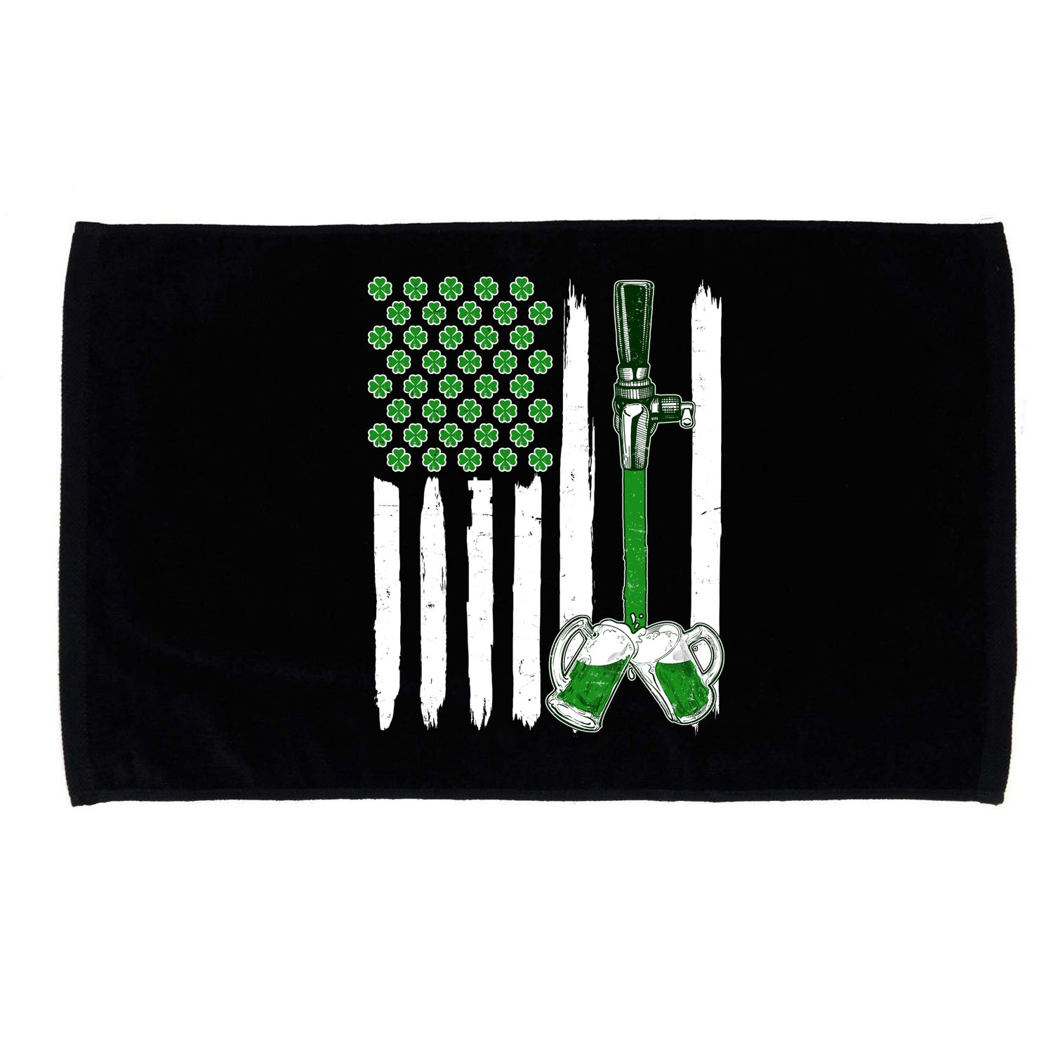 St. Patrick's Day Beer Tap USA American Flag Microfiber Hand Towel