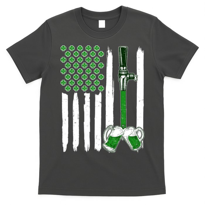 St. Patrick's Day Beer Tap USA American Flag T-Shirt