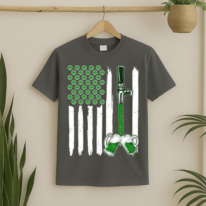 St. Patrick's Day Beer Tap USA American Flag T-Shirt