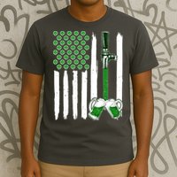 St. Patrick's Day Beer Tap USA American Flag T-Shirt