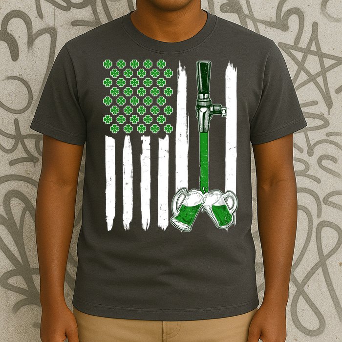 St. Patrick's Day Beer Tap USA American Flag T-Shirt