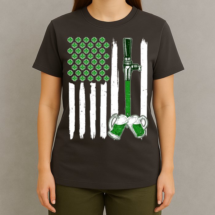 St. Patrick's Day Beer Tap USA American Flag T-Shirt
