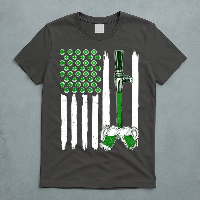 St. Patrick's Day Beer Tap USA American Flag T-Shirt