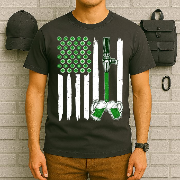 St. Patrick's Day Beer Tap USA American Flag T-Shirt