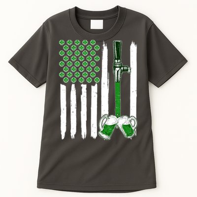 St. Patrick's Day Beer Tap USA American Flag Tall T-Shirt