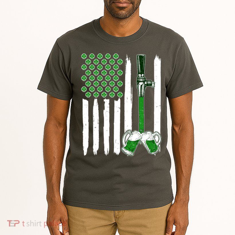 St. Patrick's Day Beer Tap USA American Flag Tall T-Shirt