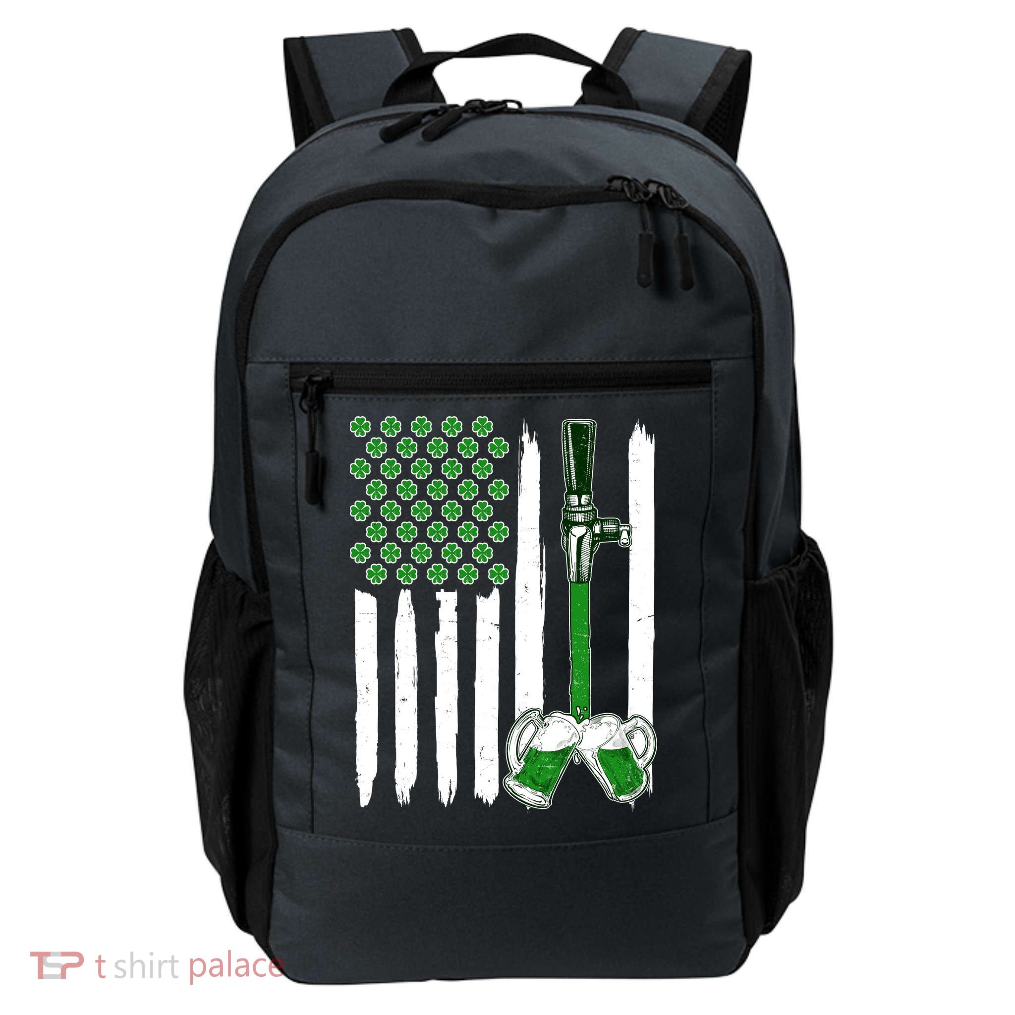 St. Patrick's Day Beer Tap USA American Flag Backpack