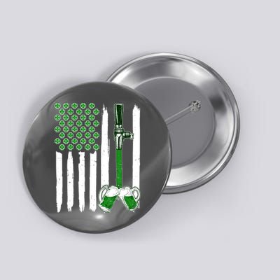 St. Patrick's Day Beer Tap USA American Flag Button