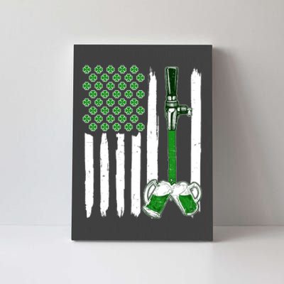 St. Patrick's Day Beer Tap USA American Flag Canvas