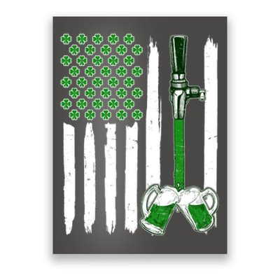 St. Patrick's Day Beer Tap USA American Flag Poster